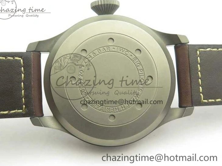 MIROTIME 0228 Big Pilot IW501004 Titanium ZF 1:1 Best Edition Black Dial On Brown Leather Strap A ZeroBulk 7212